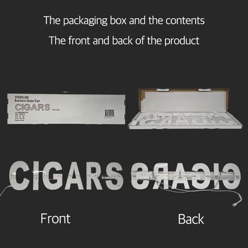 EPL CIGARS RED, LED 3G Sparkling Sign, Eye-catching sign, Super Bright, 8"x32", Remote Control & Animated Motion - Shop Business Wall Decor in Kuwait