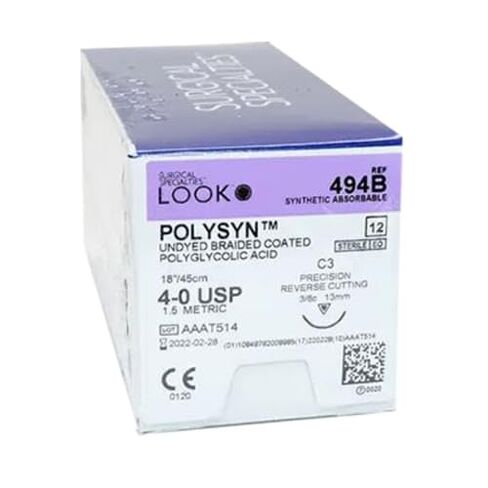 انظر 494B خيوط فيكريل غير مصبوغة ومضفرة وقابلة للامتصاص C3 4/0 18 12/Bx in Kuwait