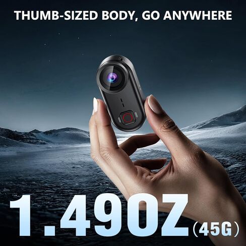 toberto 4K Thumb Action Camera, Mini Body Camera with WiFi, Magnetic Wearable 150° Hands-Free Recording POV Camera, EIS Stabilization, Waterproof, 64GB, Mount Anywhere for Sports Vlogging (Black) in Kuwait