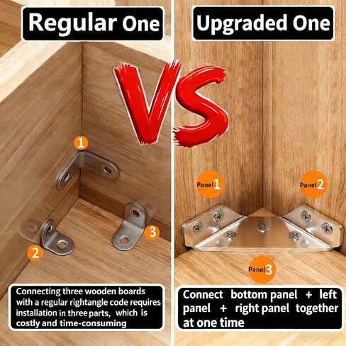 L Brackets for Wood - 12PCS Corner Brackets Universal Stainless Steel Furniture Corner Connector, Metal Angle Bracket Corner Braces for Wood, Small L Bracket for Shelves, Cabinet,Drawer,Chair,Table in Kuwait