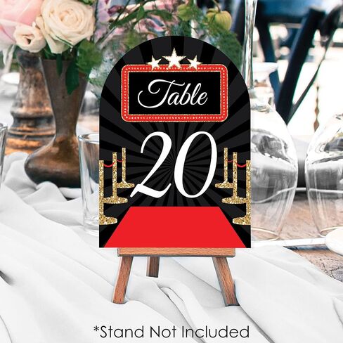 Big Dot of Happiness Red Carpet - Movie Night Party Double-Sided 5 x 7 inches Cards - Table Numbers - 1-20 in Saudi Arabia