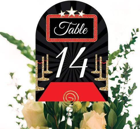 Big Dot of Happiness Red Carpet - Movie Night Party Double-Sided 5 x 7 inches Cards - Table Numbers - 1-20 in Saudi Arabia