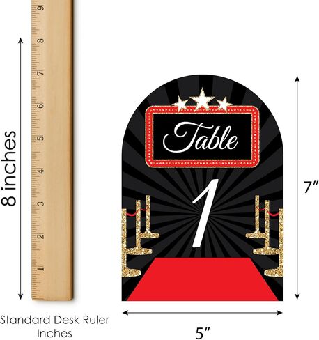 Big Dot of Happiness Red Carpet - Movie Night Party Double-Sided 5 x 7 inches Cards - Table Numbers - 1-20 in Saudi Arabia