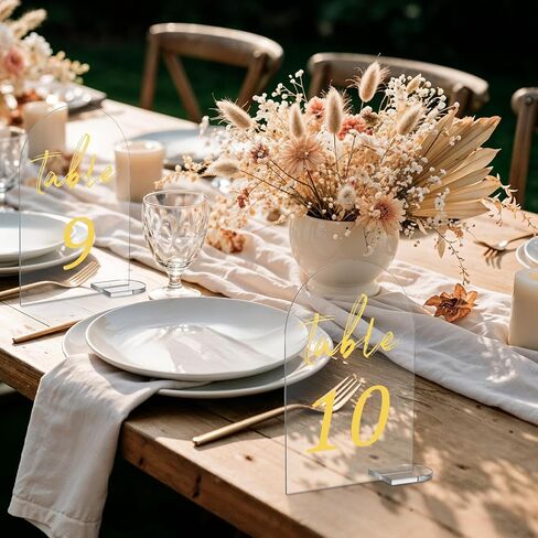 30 Pcs Acrylic Table Numbers 1-30, Gold Printed Table Signs for Wedding Reception Clear Arch Number Sign Centerpiece Decor for Event Party Restaurant 5.7x3.7 Inch in Saudi Arabia