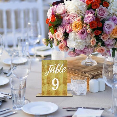 20 Pcs Wedding Wooden Table Numbers with Wooden Base for Wedding Reception Decorations, Rustic Tables Number Signs, Wood Markers For Party, Restaurant in Saudi Arabia