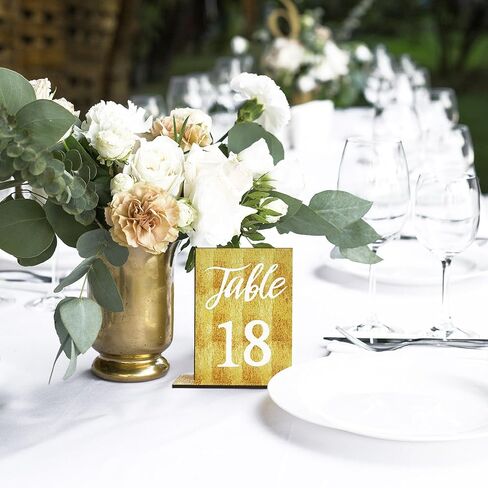 20 Pcs Wedding Wooden Table Numbers with Wooden Base for Wedding Reception Decorations, Rustic Tables Number Signs, Wood Markers For Party, Restaurant in Saudi Arabia