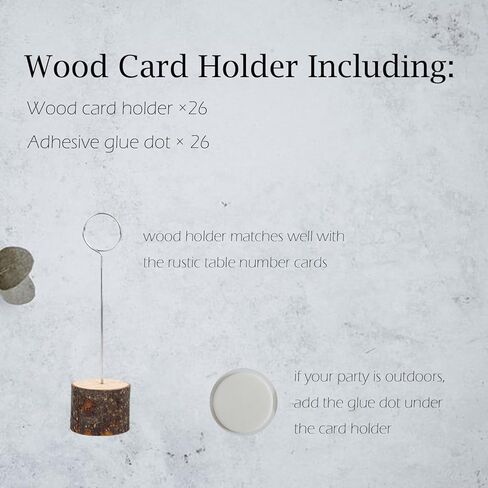 بطاقات أرقام الطاولة الريفية 1-25 مع حاملات مقاس 5×7 بوصة مزدوجة الجوانب 26 قطعة من حاملات لافتات الطاولة الخشبية لحفلات الزفاف وحفلات أعياد الميلاد والأحداث المركزية in Kuwait