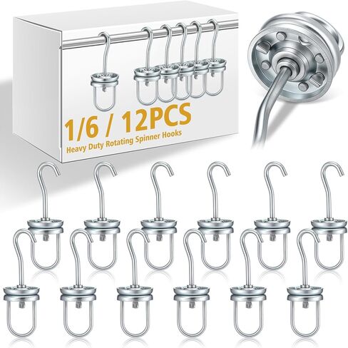 6 Pcs Heavy Duty Rotating Spinner Hooks Powder Coating Rotary Swivel Hooks Strong Hanging Oven Painting Spraying Hangers for Heavy Items Wheel Frame High Temp Masking Supply 250 Lbs Capacity in Saudi Arabia