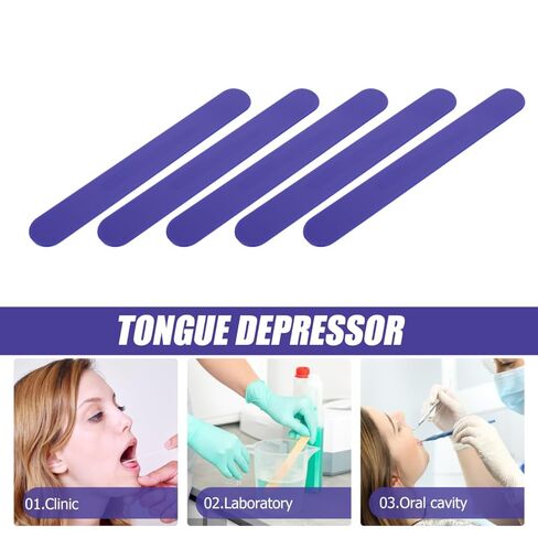 ibasenice Plastic Tongue Depressors Bulk - 100 Pack Flexible Oral Cavity Diagnostic Sticks for Medical and Laboratory Use in Kuwait
