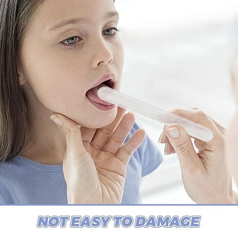 POPETPOP 25 Pack Tongue Depressors, Sturdy Plastic Tongue Scrapers for Oral Cavity Diagnostic, Reusable Flavored Depressors with Smooth Edge for Medical Laboratory Use (Clear) in Kuwait