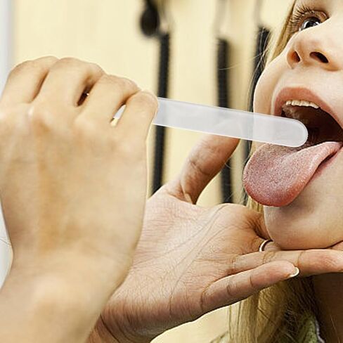 POPETPOP 25 Pack Tongue Depressors, Sturdy Plastic Tongue Scrapers for Oral Cavity Diagnostic, Reusable Flavored Depressors with Smooth Edge for Medical Laboratory Use (Clear) in Kuwait