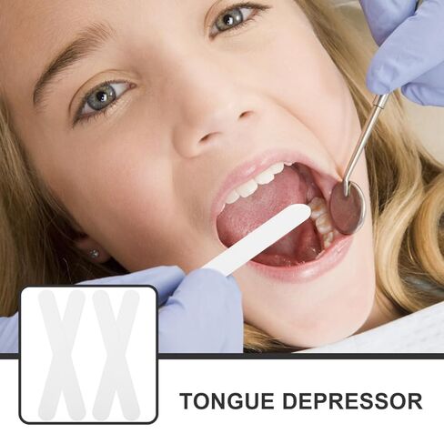 POPETPOP 25 Pack Tongue Depressors, Sturdy Plastic Tongue Scrapers for Oral Cavity Diagnostic, Reusable Flavored Depressors with Smooth Edge for Medical Laboratory Use (White) in Kuwait
