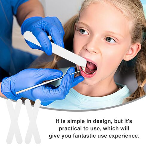 POPETPOP 25 Pack Tongue Depressors, Sturdy Plastic Tongue Scrapers for Oral Cavity Diagnostic, Reusable Flavored Depressors with Smooth Edge for Medical Laboratory Use (White) in Kuwait