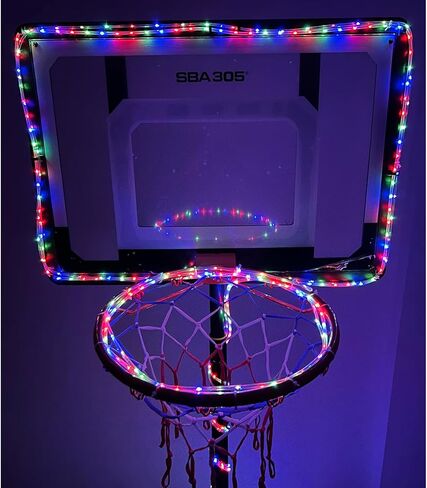 LED Basketball Hoop Lights, 18ft LED Basketball Rim Light for Basketball Lovers Waterproof 8 Modes Multicolor for Playing at Night Outdoors in Kuwait