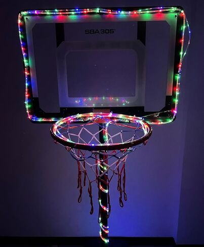 LED Basketball Hoop Lights, 18ft LED Basketball Rim Light for Basketball Lovers Waterproof 8 Modes Multicolor for Playing at Night Outdoors in Kuwait