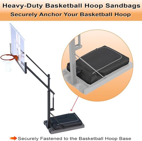 Portable Basketball Hoop Sandbag,Heavy Duty Weighted Base Anchor for Basketball Hoops, Made of 600D Waterproof & Dustproof Oxford Fabric, 35.4" L x 23.6" Wx 5.1" H, Only Bag in Saudi Arabia