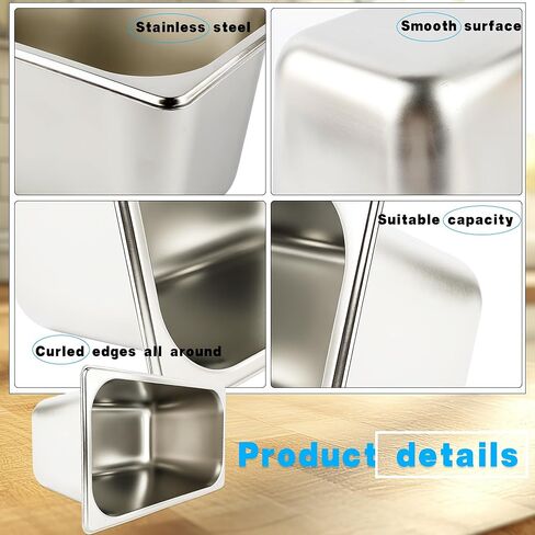 12 Pcs 1/3 Size 6 Inch Deep Restaurant Hotel Pan 201 Gauge Stainless Steel Steam Table Pan Commercial Catering Food Trays Warming Pans for Food Hotel Buffet in Kuwait