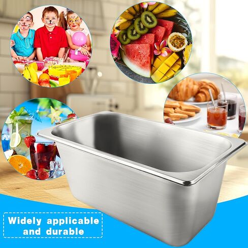12 Pcs 1/3 Size 6 Inch Deep Restaurant Hotel Pan 201 Gauge Stainless Steel Steam Table Pan Commercial Catering Food Trays Warming Pans for Food Hotel Buffet in Kuwait