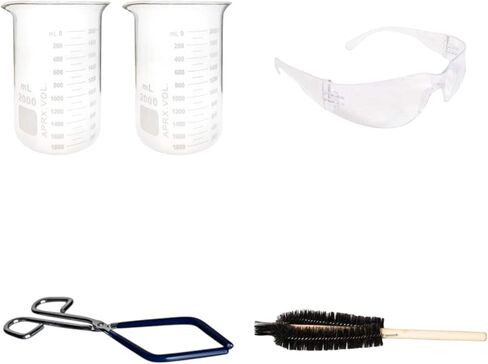 B2000SAFE-KT Lab Beaker Starter Kit, 2-2000ml Griffin Style Beaker, Beaker Brush (330mm), Safety Glasses, Beaker Tongs with Plastisol-Coated Jaws – Essential Labware Bundle in Saudi Arabia