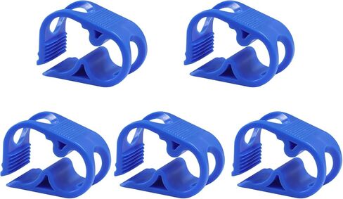 مشابك بلاستيكية قابلة للتعديل مقاس 1/4 بوصة - 1/2 بوصة، صمام قرصة مختبري بمشبك أنبوب، مشبك خرطوم للتحكم في التدفق لزجاجة النبيذ/البيرة وزجاجة التسريب (عبوة من 5 قطع، أزرق) in Kuwait