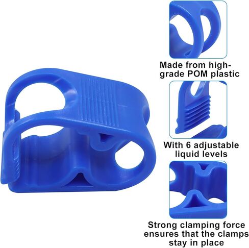 1/4" - 1/2" Adjustable Plastic Clamps, Tube Clamp Laboratory Pinch Valve, Flow Control Hose Clamp for Wine/Beer Bottle and Infusion Bottle (Pack of 5, Blue) in Saudi Arabia