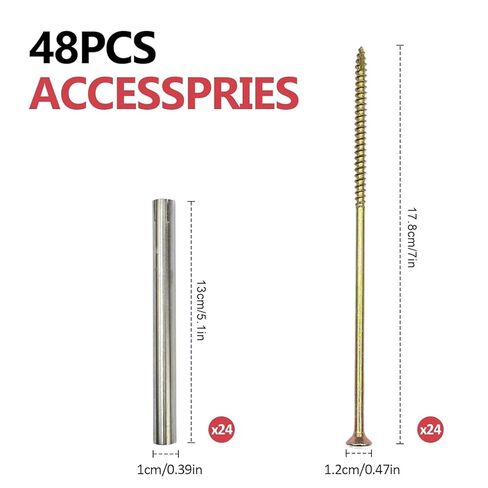 مسامير مزراب 7 بوصة، طقم مسامير مزراب 48 قطعة، مسامير مزراب السقف مع حلقات 5 بوصة لإصلاح السقف، صيانة المزراب، مادة فولاذية فائقة التحمل in Kuwait