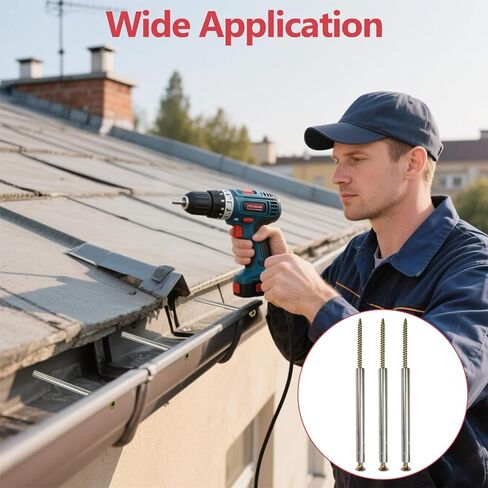 مسامير مزراب 7 بوصة، طقم مسامير مزراب 48 قطعة، مسامير مزراب السقف مع حلقات 5 بوصة لإصلاح السقف، صيانة المزراب، مادة فولاذية فائقة التحمل in Kuwait