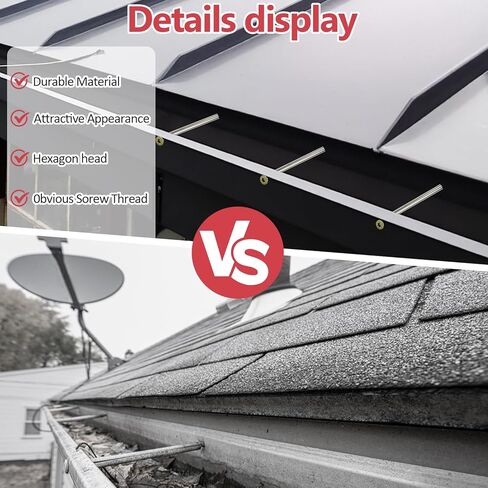 مسامير مزراب 7 بوصة، طقم مسامير مزراب 48 قطعة، مسامير مزراب السقف مع حلقات 5 بوصة لإصلاح السقف، صيانة المزراب، مادة فولاذية فائقة التحمل in Kuwait