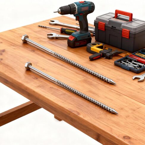 8 Pack 1/2" x 12" Galvanized Hex Head Lag Bolts for Wood, Heavy Duty Structural Lag Screws in Kuwait