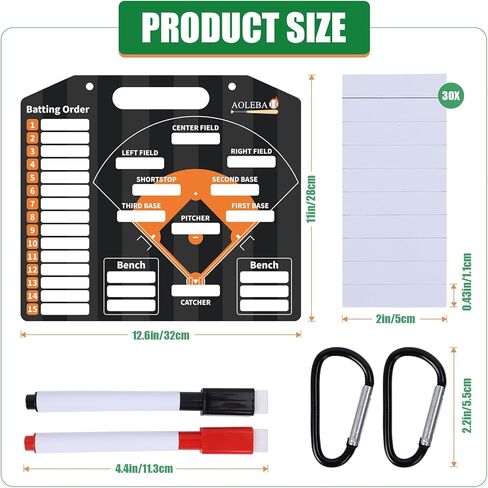 AOLEBA Baseball Lineup Board for Dugout,Dry Erase Magnetic Metal Baseball Clipboard for Coaches in Saudi Arabia