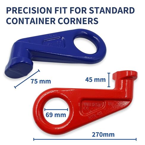 Shipping Container Lifting Hooks – USA Containers - Left & Right 45° Alloy Steel Hooks, 28,000 lb WLL Each (2 Pack) in Saudi Arabia