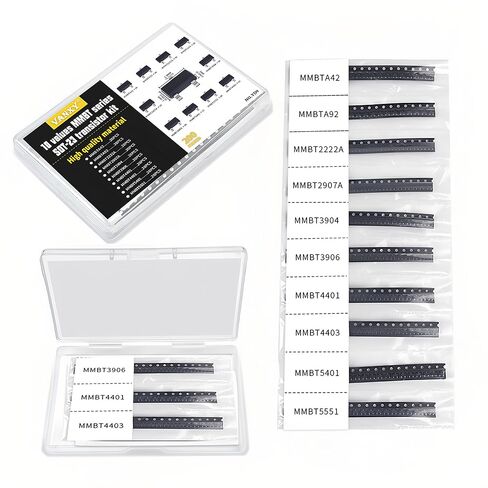 200PCS 10Values MMBTA42 MMBTA92 MMBT2222A MMBT2907A MMBT3904 MMBT3906 MMBT4401 MMBT4403 MMBT5401 MMBT5551 SMD SOT Transistor Kits 2N2222A 2N2907A 2N3904 2N3906 2N4401 2N4403 2N5401 2N5551 in Kuwait