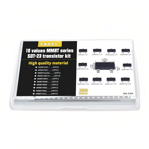 200PCS 10Values MMBTA42 MMBTA92 MMBT2222A MMBT2907A MMBT3904 MMBT3906 MMBT4401 MMBT4403 MMBT5401 MMBT5551 SMD SOT Transistor Kits 2N2222A 2N2907A 2N3904 2N3906 2N4401 2N4403 2N5401 2N5551 in Kuwait
