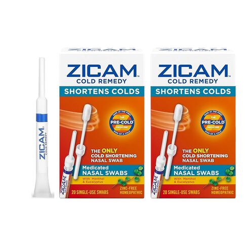 Zicam Cold Remedy Cold Shortening Medicated Nasal Swabs Zinc-Free 40ct in Kuwait
