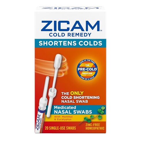 Zicam Cold Remedy Cold Shortening Medicated Nasal Swabs Zinc-Free 40ct in Kuwait