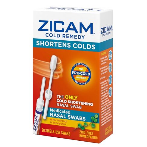 Zicam Cold Remedy Cold Shortening Medicated Nasal Swabs Zinc-Free 40ct in Kuwait