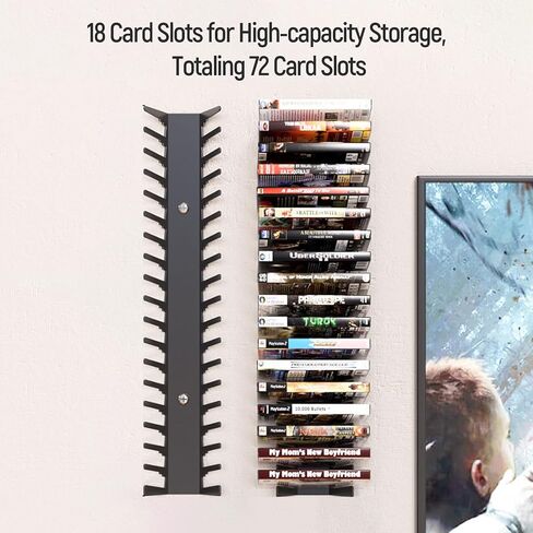 4 عبوات من حامل تخزين ألعاب الفيديو على الحائط، أرفف معدنية سوداء مع شريط واحد، 8 براغي، 8 أنابيب توسيع بلاستيكية، تخزين الوسائط يحمل 72 قرصًا مناسبًا لأجهزة PS وXbox وSwitch in Kuwait