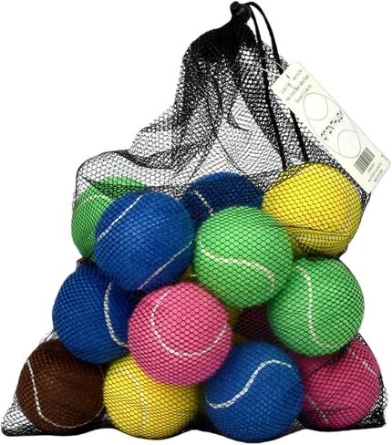 Bulk Tennis Balls, 20 Pack Colored Tennis, Come with Mesh Bag, Exercise Playing Balls, Pastel Color/Deep Color in Saudi Arabia