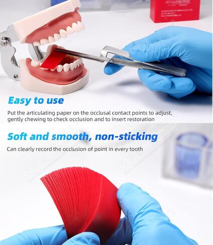 Protector Dental Articulating Paper 300 PCS, Blue/Red Plastic Dispenser 100 Micron Bite Articulating Paper & Film Doubled Side in Kuwait