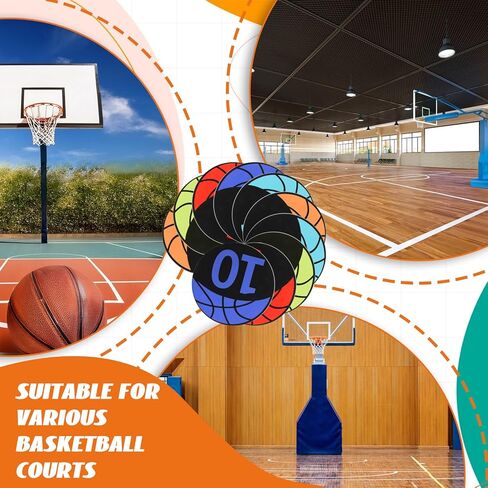 Basketball Spot Marker with Numbers, 10 Pack 9" Colorful Anti-Slip Rubber Sports Training Markers Round Flat Floor Markers with Carry Bag for Indoor/Outdoor Teaching & Training in Saudi Arabia