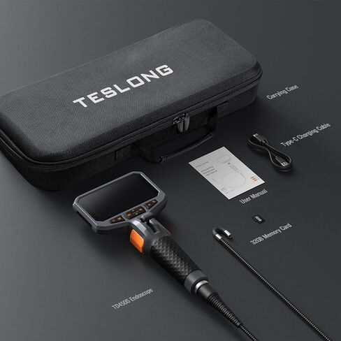 Teslong 10FT Articulating Borescope with Light, 0.25inch Two-Way Mechanic Endoscope Inspection Camera with Articulated Probe, Flexible Fiber Optic Snake Scope Cam for Wall Automotive Engine Inspect in Saudi Arabia