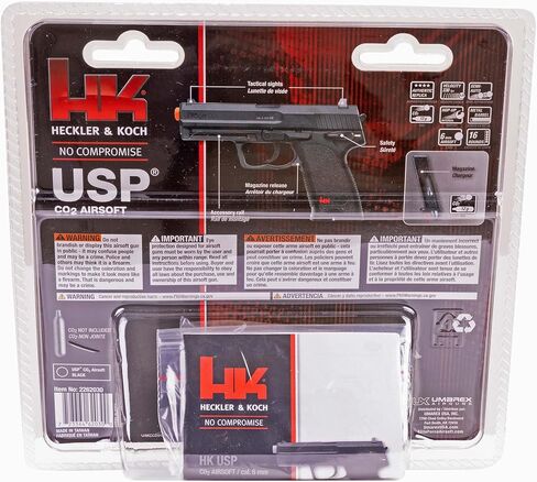 Elite Force HK Heckler & Koch USP CO2 يعمل بالطاقة 6 مم BB مسدس Airsoft، عمل قياسي، أسود in Saudi Arabia