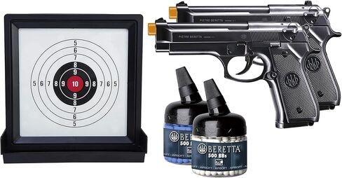 Beretta 92 FS 6mm BB Pistol Airsoft Gun, Game Ready Kit (2 Guns, Target and BBs) in Saudi Arabia
