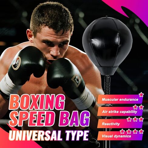 2 Boxing Speed Ball Universal 8mm Screw Replaceable Spare Sandbag with Ball Pump for Dynamic and Enduring Training Sessions（Black） in Saudi Arabia