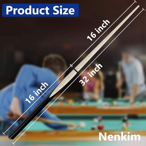 2 Piece Billiard House Cue Sticks,Pool Cue Stick with Leather Tip 32 Inch Short Pool Cue Durable Hardwood Billiard Stick Smooth Tip Portable Design for Home Game Room Leisure Play in Kuwait