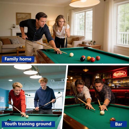 2 Piece Billiard House Cue Sticks,Pool Cue Stick with Leather Tip 32 Inch Short Pool Cue Durable Hardwood Billiard Stick Smooth Tip Portable Design for Home Game Room Leisure Play in Kuwait