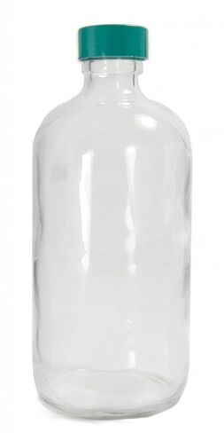 Qorpak GLC-01185 Type III Glass Boston Round Bottle with Green Thermoset F217 and PTFE Lined Cap, 75 mm Diameter x 168 mm Height, 480 milliliters Capacity, Case of 12 in Saudi Arabia