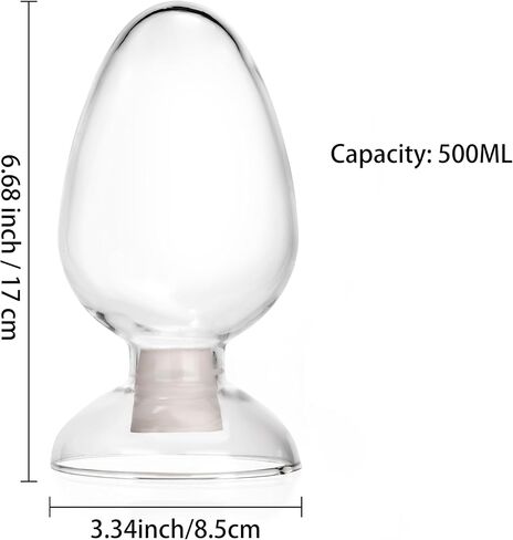 1 Pack 500ml Thickened Glass Seed Bottle Cone-shaped Seed Display Bottle with Rubber Stopper (1) in Kuwait