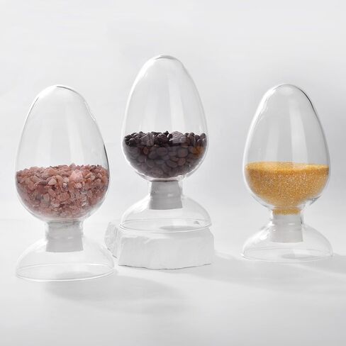 1 Pack 500ml Thickened Glass Seed Bottle Cone-shaped Seed Display Bottle with Rubber Stopper (1) in Kuwait