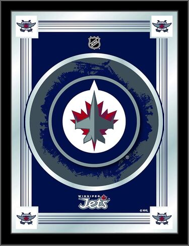 شركة Holland Bar Stool Co. مرآة شعار زرقاء لجامعي Winnipeg Jets (17 بوصة × 22 بوصة) in Kuwait
